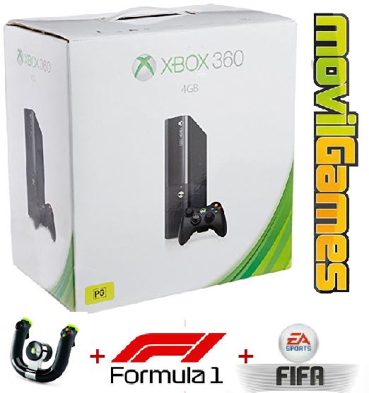 CONSOLA XBOX 360 4GB + VOLANTE + JUEFO