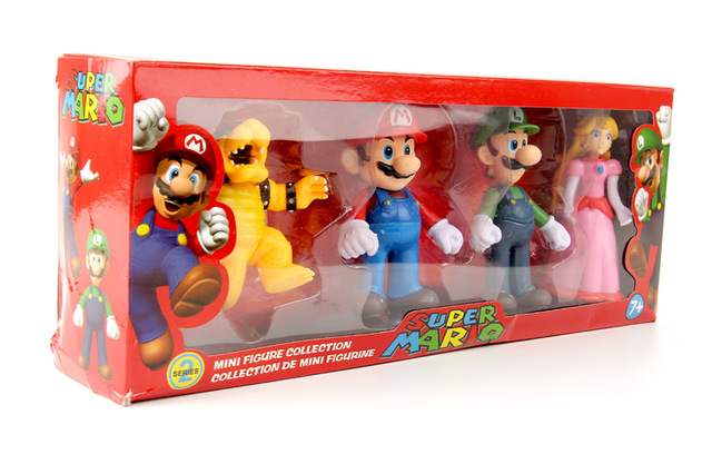 MU&Ntilde;ECO SET 5 FIGURAS MEDIANA MARIO BROS