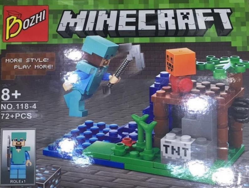 SET BLOQUES MINECRAFT PEQUE&Ntilde;O 72 PIEZAS