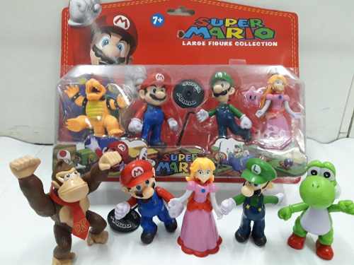 MU&Ntilde;ECO SET 6 FIGURAS MARIO BROS