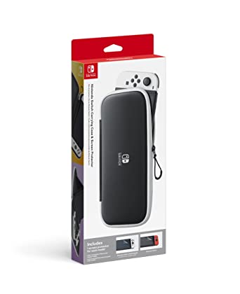 ESTUCHE ORIG. NINTENDO SWITCH OLED NEGRO/ BLANCO CON PROTECTOR PANTALLA