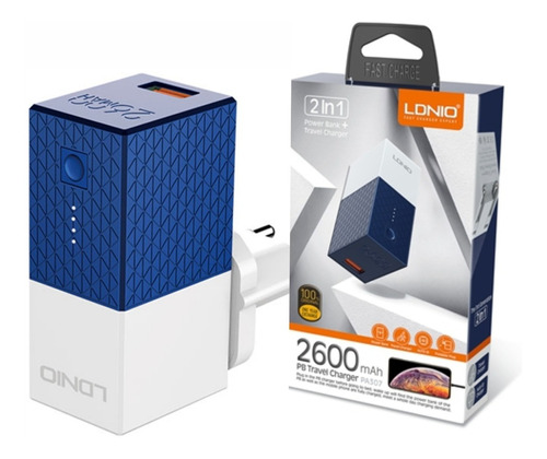 POWER BANK 1+ CARGADOR LONIO 2600mah