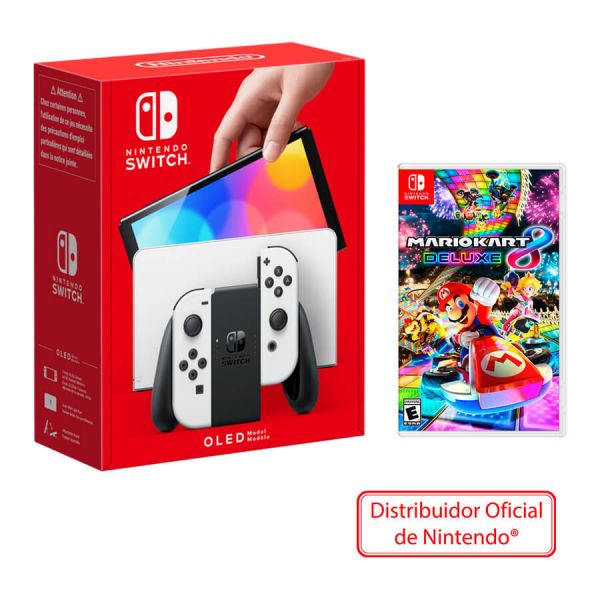 CONSOLA NINTENDO SWITCH OLED BLANCA + MARIO KART