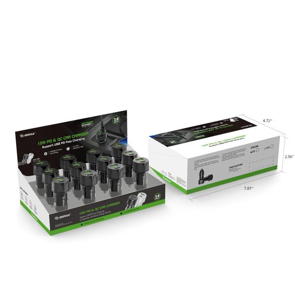 CUBO CARRO DUAL ESOULK 18W  TIPO C  // USB EA19-EK2010