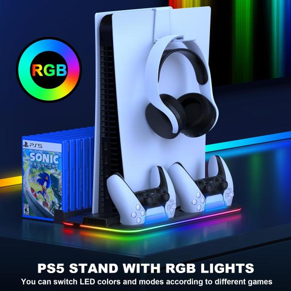 BASE Y CARGADOR MULTIFUNCIONAL PS5 SLIM/FAT GIVO CON LUCES RGB
